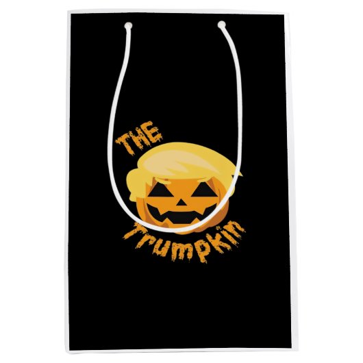 Trumpkin Pumpkin Halloween Design – Luiaard Kostuu Medium Cadeauzakje (Voorkant)