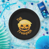 Trumpkin Pumpkin Halloween Design – Luiaard Kostuu Papieren Bordje (Feest)