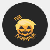 Trumpkin Pumpkin Halloween Design – Luiaard Kostuu Ronde Sticker (Voorkant)