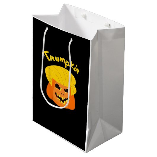 Trumpkin Pumpkin Halloween Design - Retro Slogan Medium Cadeauzakje (Voorkant Gekanteld)