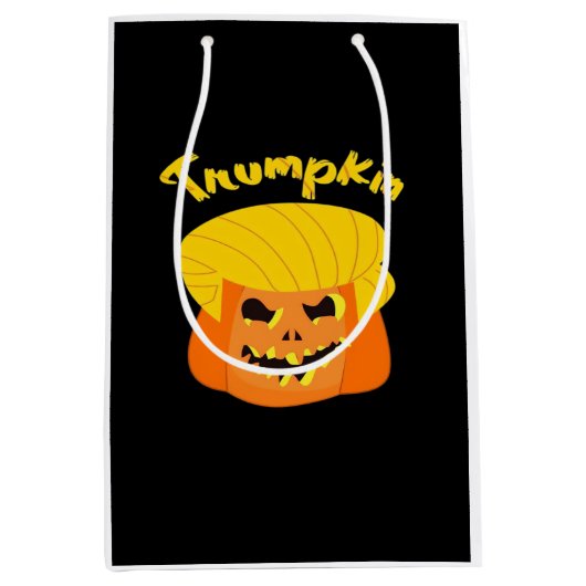 Trumpkin Pumpkin Halloween Design - Retro Slogan Medium Cadeauzakje (Voorkant)