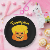 Trumpkin Pumpkin Halloween Design - Retro Slogan Papieren Bordje (Feest)