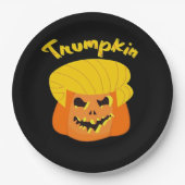 Trumpkin Pumpkin Halloween Design - Retro Slogan Papieren Bordje (Voorkant)