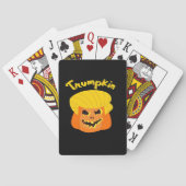 Trumpkin Pumpkin Halloween Design - Retro Slogan Pokerkaarten (Achterkant)