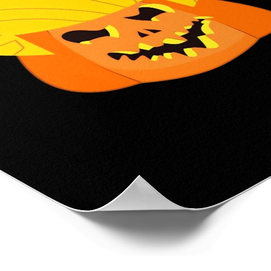Trumpkin Pumpkin Halloween Design - Retro Slogan Poster (Hoek)