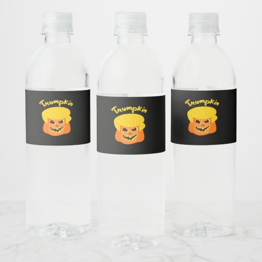 Trumpkin Pumpkin Halloween Design - Retro Slogan Waterfles Etiket (Flessen)