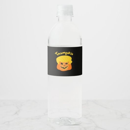 Trumpkin Pumpkin Halloween Design - Retro Slogan Waterfles Etiket (Voorkant)