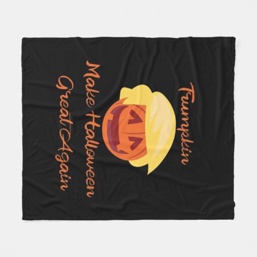 Trumpkin Pumpkin Halloween Design – Spooky Basic S Fleece Deken (Voorkant (Horizontaal))