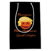 Trumpkin Pumpkin Halloween Design – Spooky Basic S Medium Cadeauzakje (Voorkant)