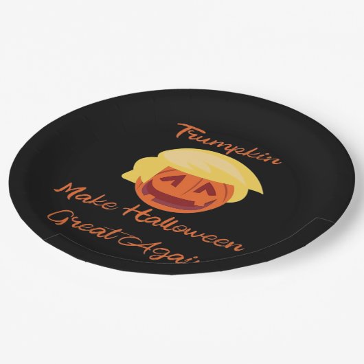 Trumpkin Pumpkin Halloween Design – Spooky Basic S Papieren Bordje (Gekanteld)