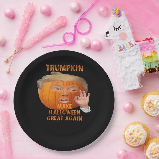 Trumpkin Pumpkin maakt Halloween weer geweldig Papieren Bordje (Feest)