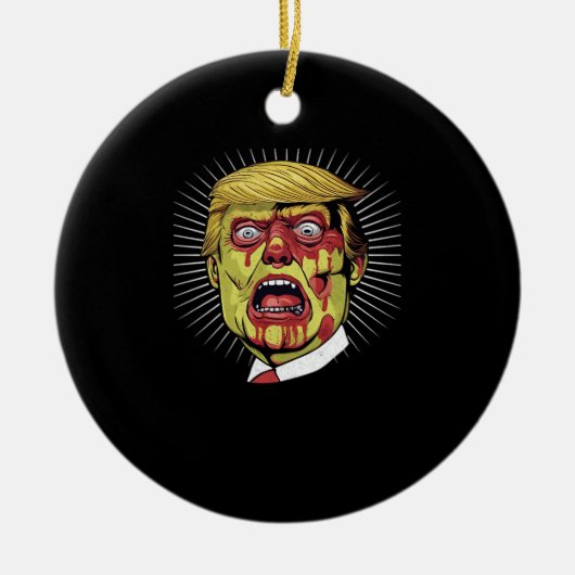 Trumpkin Retro Halloween Keramisch Ornament (Voorkant)