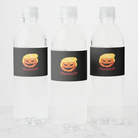 Trumpkin Scary Halloween Gift Classic Waterfles Etiket (Flessen)