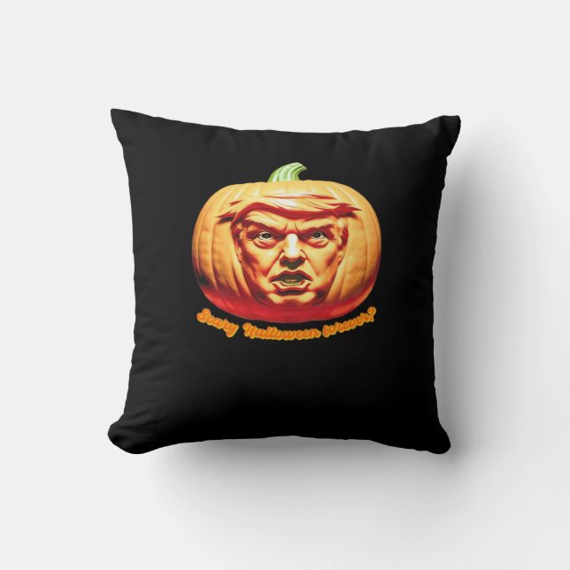 Trumpkin Scary Halloween Pumpkin Best Art Design C Kussen (Voorkant)