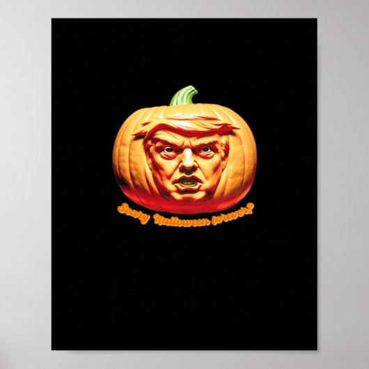 Trumpkin Scary Halloween Pumpkin Best Art Design C Poster (Voorkant)