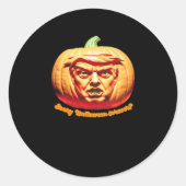 Trumpkin Scary Halloween Pumpkin Best Art Design C Ronde Sticker (Voorkant)