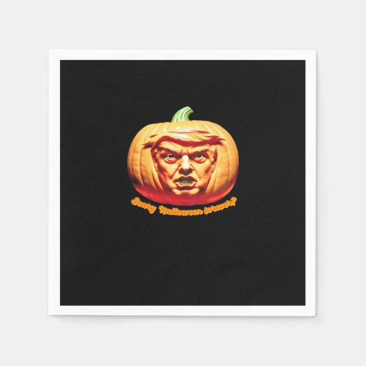 Trumpkin Scary Halloween Pumpkin Best Art Design C Servet (Voorkant)