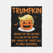 Trumpkin Sinaasappel aan de buitenkant Anti-Trump  Fleece Deken (Voorkant)