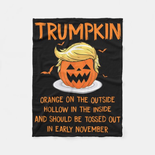 Trumpkin Sinaasappel aan de buitenkant Anti-Trump  Fleece Deken (Voorkant)