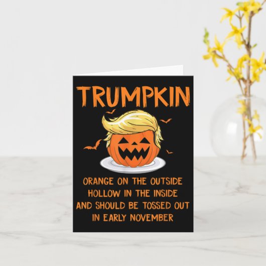 Trumpkin Sinaasappel aan de buitenkant Anti-Trump  Kaart (Gele Bloem)