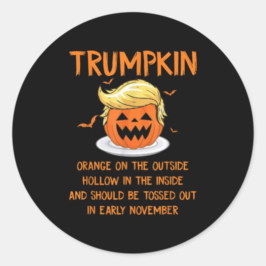 Trumpkin Sinaasappel aan de buitenkant Anti-Trump  Ronde Sticker (Voorkant)
