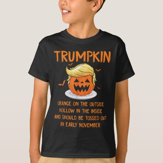 Trumpkin Sinaasappel aan de buitenkant Anti-Trump  T-shirt (Voorkant)