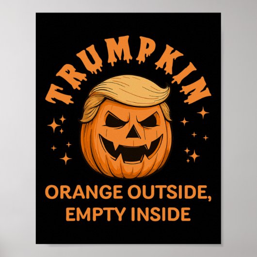 Trumpkin Sinaasappel buiten leeg in Funny Hallowe Poster (Voorkant)