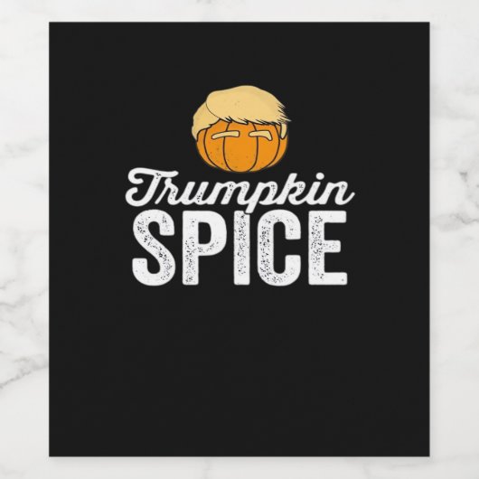 Trumpkin Spice grappige politieke Halloween grap Wijn Etiket (Enkel label)