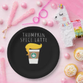 Trumpkin Spice Latte Funny Donald Joke Pumpkin Spi Papieren Bordje (Feest)