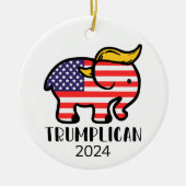 Trumplicaanse olifant keramisch ornament (Voorkant)