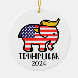 Trumplicaanse olifant keramisch ornament