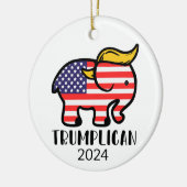 Trumplicaanse olifant keramisch ornament (Links)
