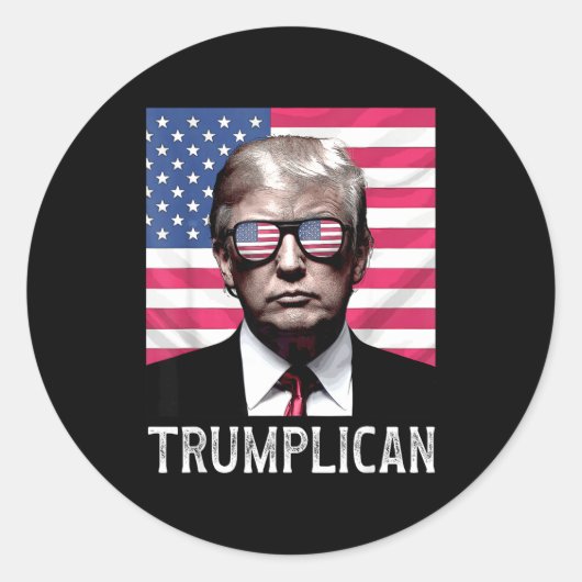 Trumplican Funny Quote Saying Phrase  Ronde Sticker (Voorkant)