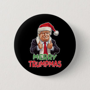 Trumpmas - Kerstman Donald Trump Ronde Button 5,7 Cm