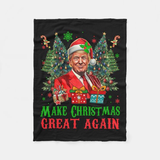 Trumpmas maken kerst weer geweldig Kerstman doen Fleece Deken (Voorkant)