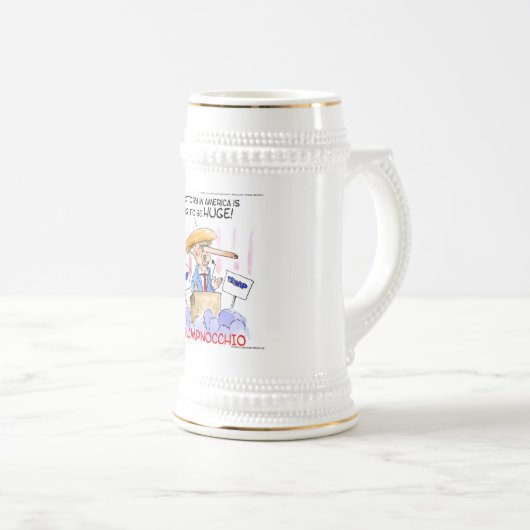 Trumpnocchio Funny Donald Trump Items Bierpul (Voorkant rechts)