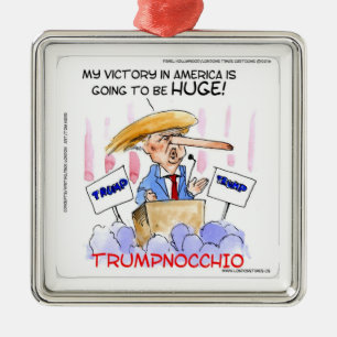 Trumpnocchio Funny Donald Trump Items Metalen Ornament