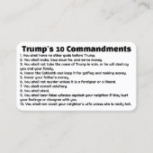 Trumps 10 geboden visitekaartje (Voorkant)