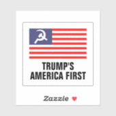 Trump's America First Hammer & Sickle vlag vinyl Sticker (Vel)