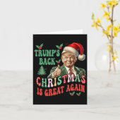 Trump's Back Christmas is weer geweldig, grappig T Kaart (Gele Bloem)
