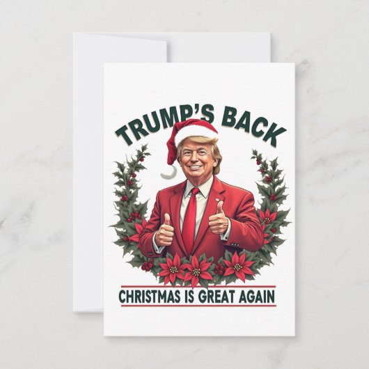Trump's Back Christmas is weer geweldig Kerstman Bedankkaart (Voorkant)