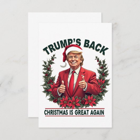 Trump's Back Christmas is weer geweldig Kerstman Bedankkaart (Voorkant / Achterkant)