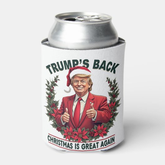 Trump's Back Christmas is weer geweldig Kerstman Blikjeskoeler (Blikje Voorkant)