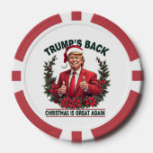 Trump's Back Christmas is weer geweldig Kerstman Poker Chips (Voorkant)