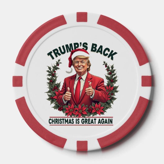 Trump's Back Christmas is weer geweldig Kerstman Poker Chips (Voorkant)