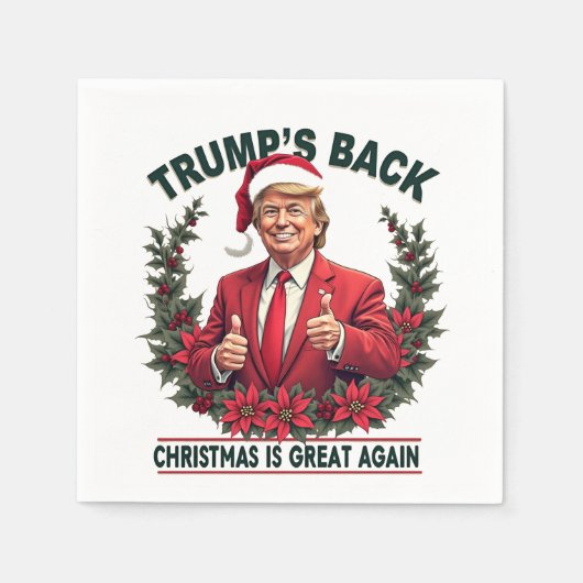 Trump's Back Christmas is weer geweldig Kerstman Servet (Voorkant)