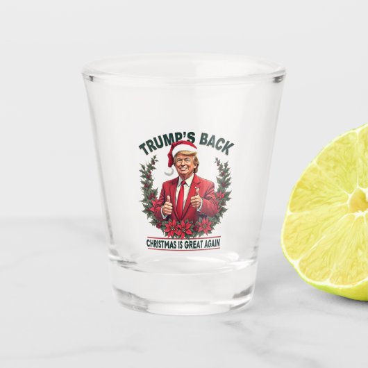 Trump's Back Christmas is weer geweldig Kerstman Shot Glas (Voorkant)