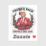 Trump's Back Christmas is weer geweldig Kerstman Sticker<br><div class="desc">Trump presidentschap,  2024 verkiezing,  kerst humor,  patriottische trots,  Trump inauguratie,  feestelijke vakantie spirit.</div>