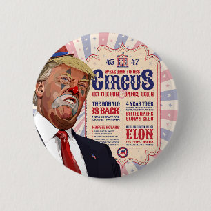 Trump's Clown Show Circus - Vintage Poster Design Ronde Button 5,7 Cm
