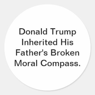 Trump's Gebroken Moreel Kompas Hankamer Artjunkhau Ronde Sticker